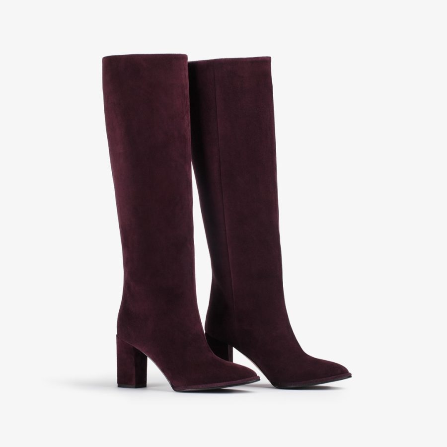 ELSA BOOT 90 mm-Plum purple suede knee boot - Image 2