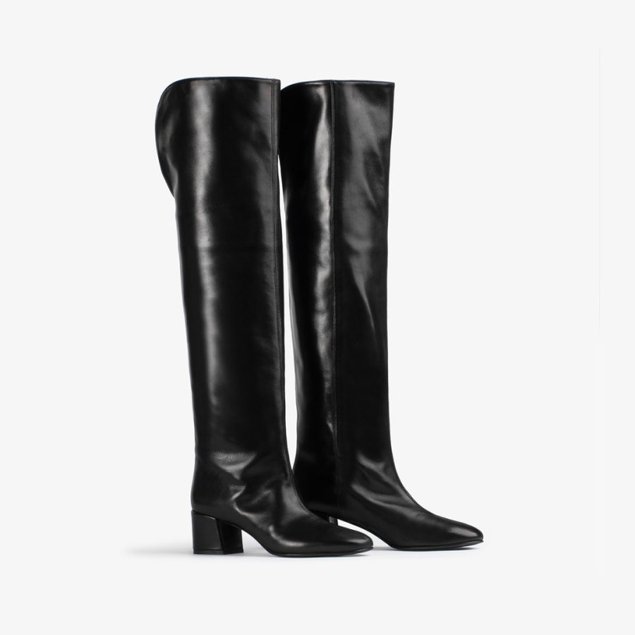 DANIELLE BOOT 50 mm-Black nappa leather over-the-knee boot - Image 2