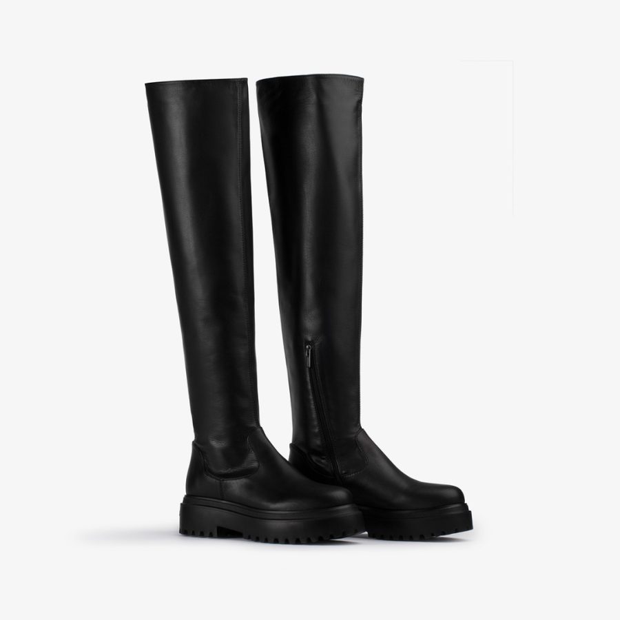 RANGER THIGH-HIGH BOOT 50 mm-Black leather over-the-knee boot - Image 2