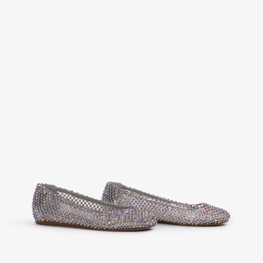 GILDA BALLET FLAT-Eclipse silver fishnet ballet flat with Crystals - Image 2