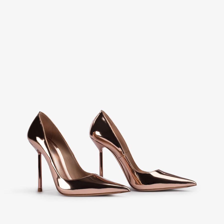 BELLA PUMP 120 mm-Gold pink metallic pump - Image 2