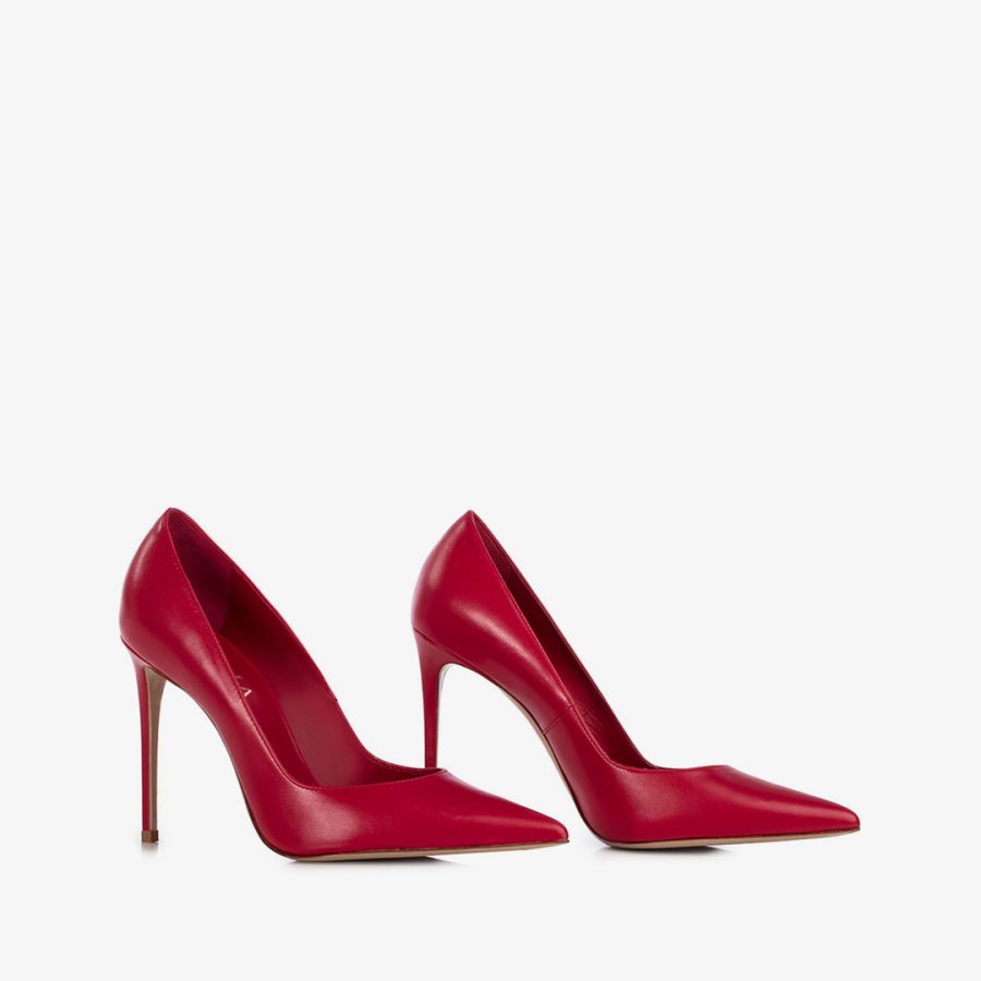 EVA PUMP 100 mm-Red leather pump - Image 2