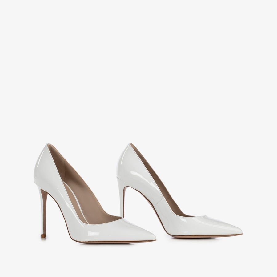 EVA PUMP 100 mm-White patent leather pump - Image 2