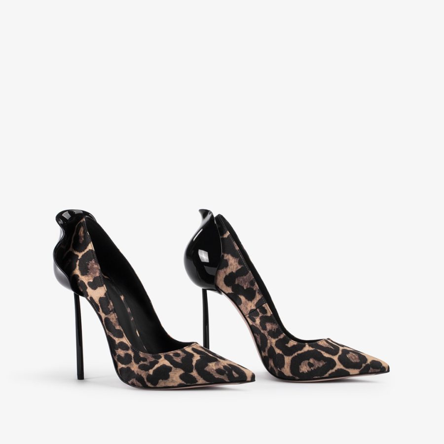 PETALO PUMP 120 mm-Leopard print satin pump - Image 2