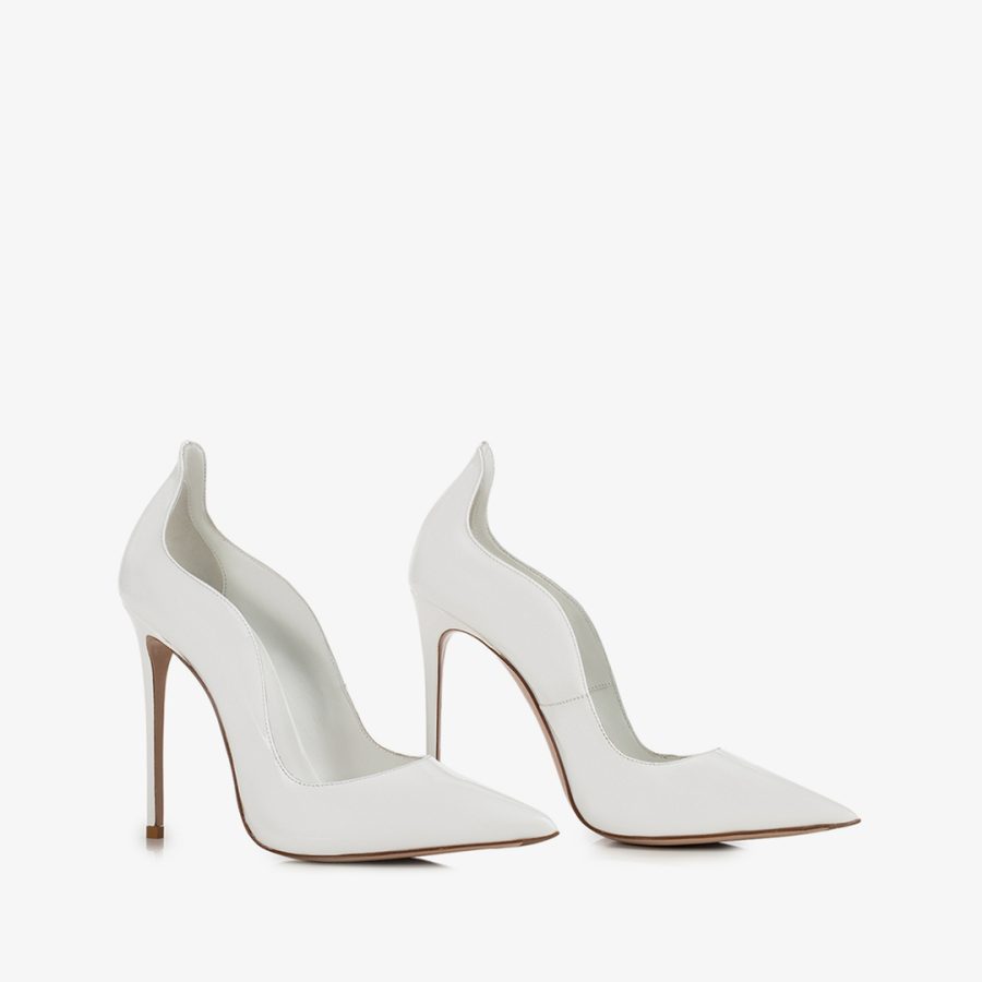 IVY PUMP 120 mm-White patent leather pump - Image 2