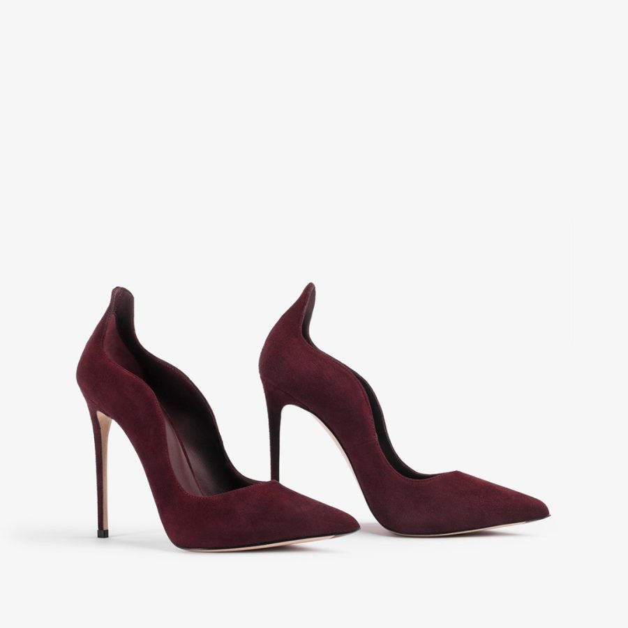 IVY PUMP 120 mm-Cherry red suede pump - Image 2