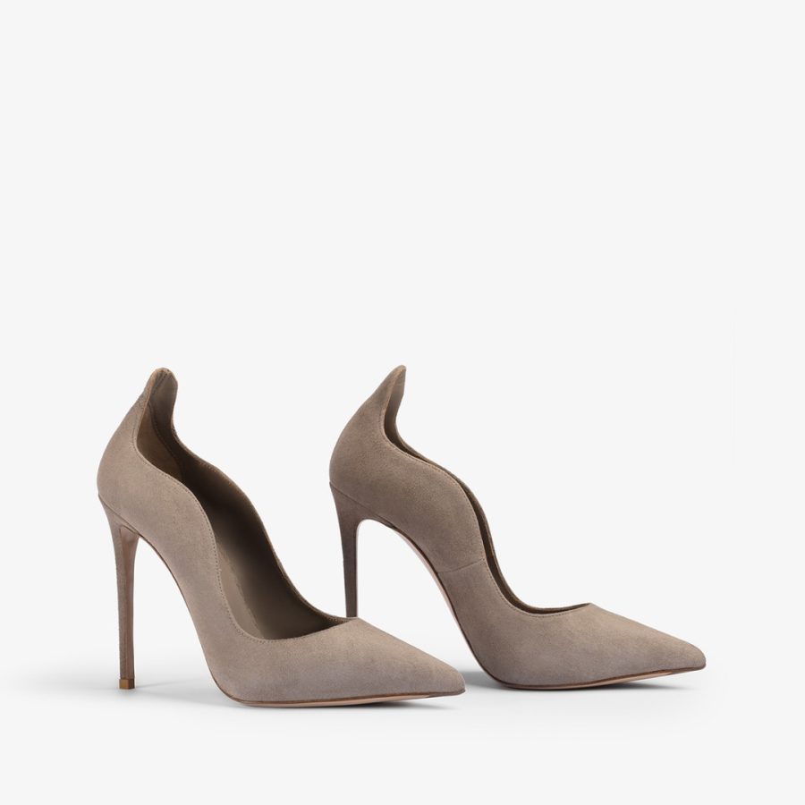 IVY PUMP 120 mm-Sesame grey suede pump - Image 2