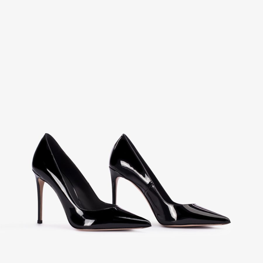 EVA PUMP 100 mm-Black patent leather pump - Image 2