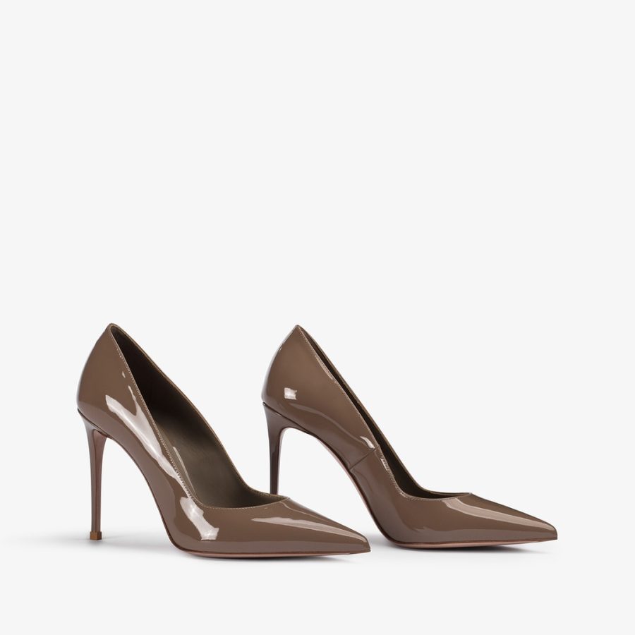 EVA PUMP 100 mm-Sesame grey patent leather pump - Image 2