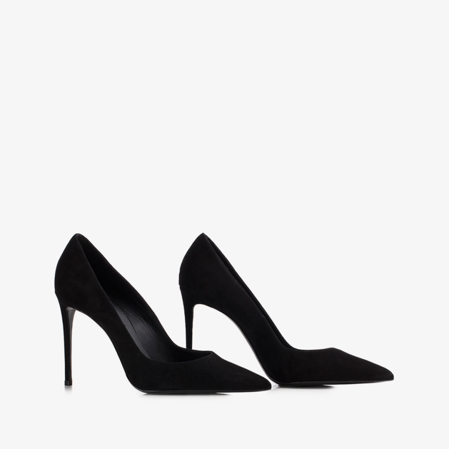 EVA PUMP 100 mm-Black suede pump - Image 2