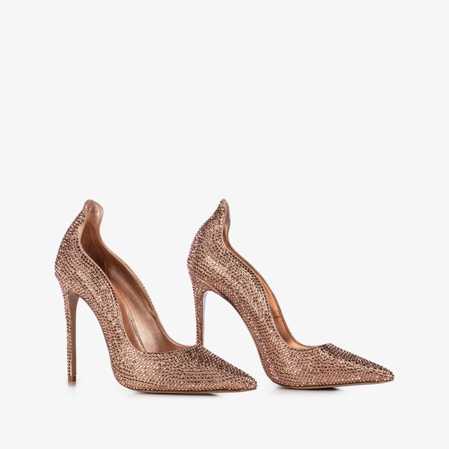 IVY PUMP 120 mm-Golden pink crystals pump - Image 2