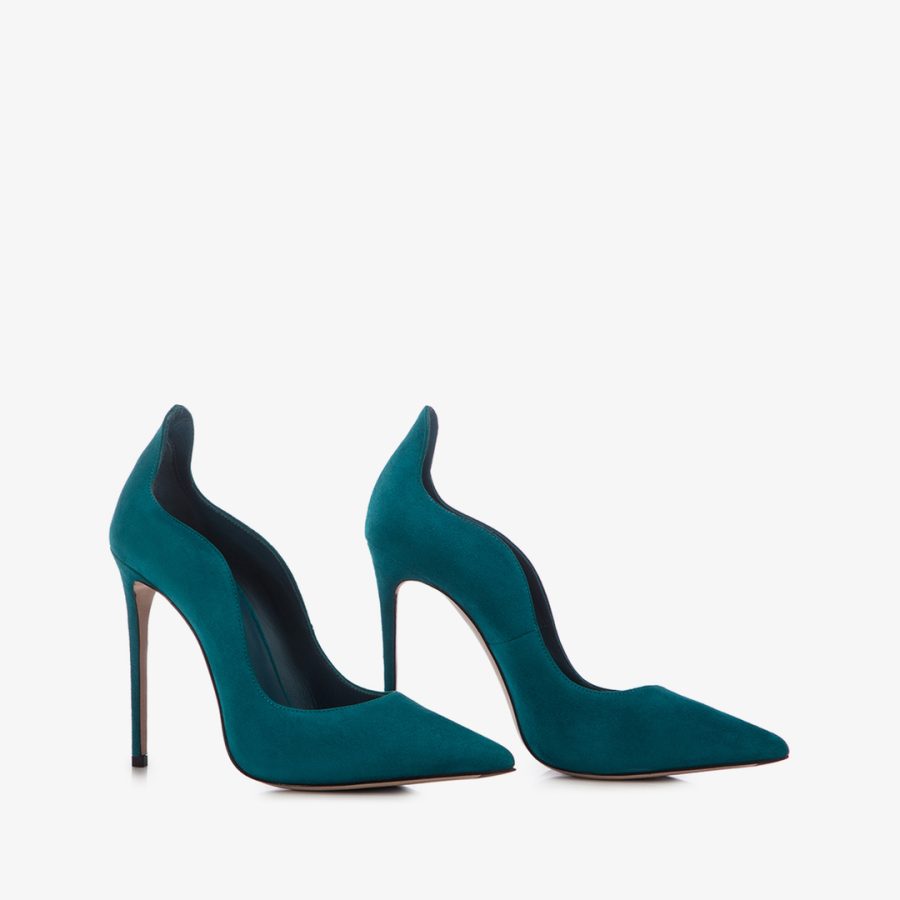 IVY PUMP 120 mm-Rasputin green suede pump - Image 2