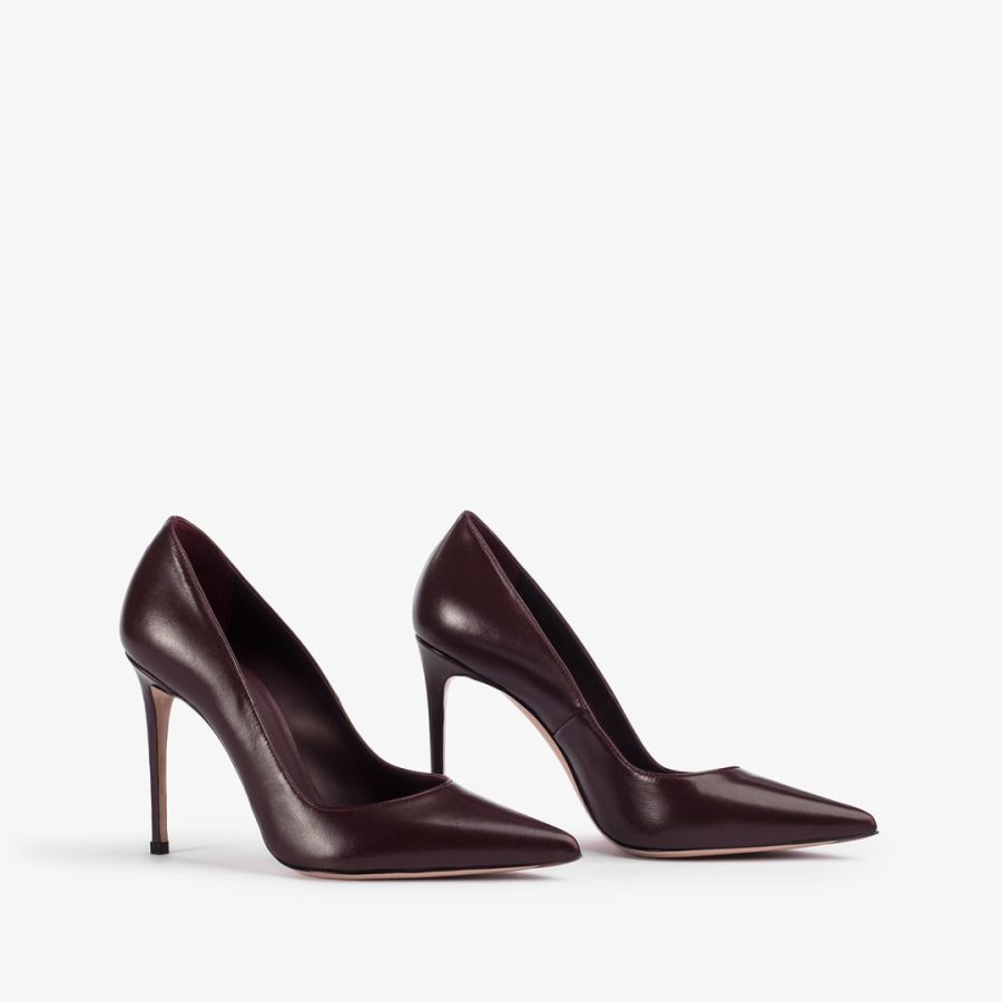 EVA PUMP 100 mm-Cherry red leather pump - Image 2