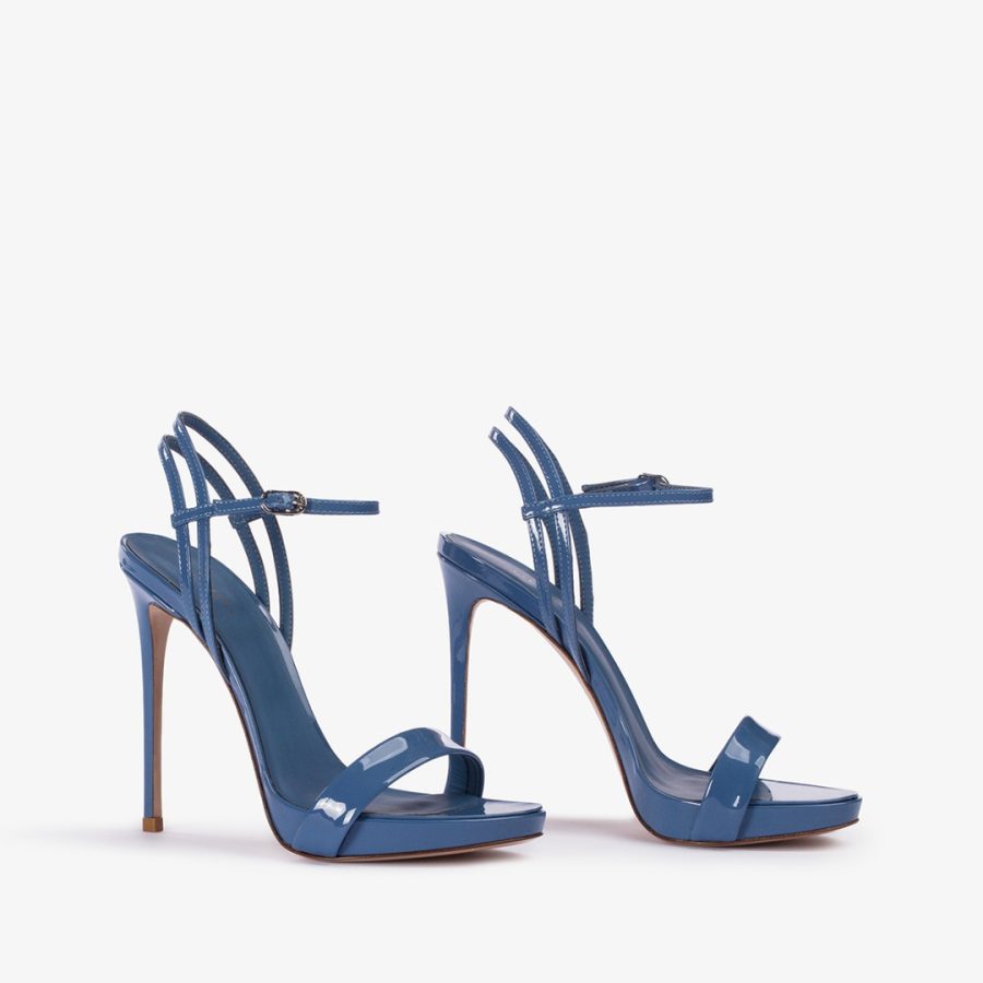 GWEN SANDAL 120 mm-Nile light-blue patent leather sandal - Image 2