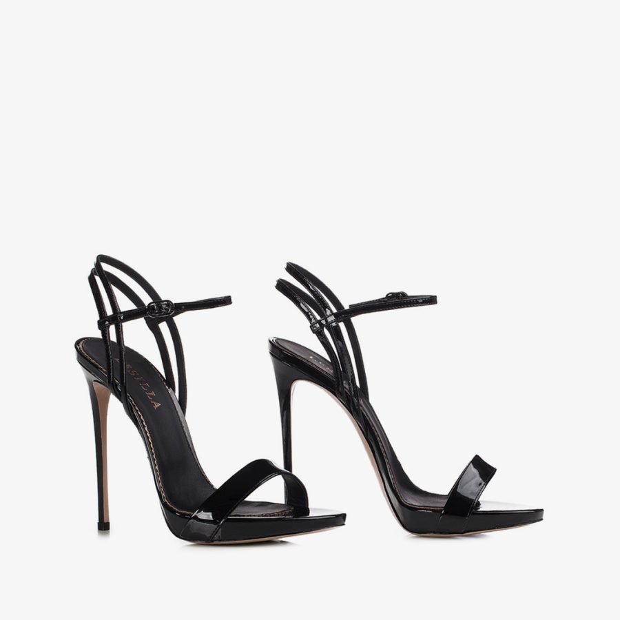 GWEN SANDAL 120 mm-Black patent leather sandal - Image 2