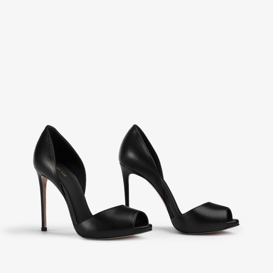 MARIKA SANDAL 105 mm-Black leather sandal - Image 2