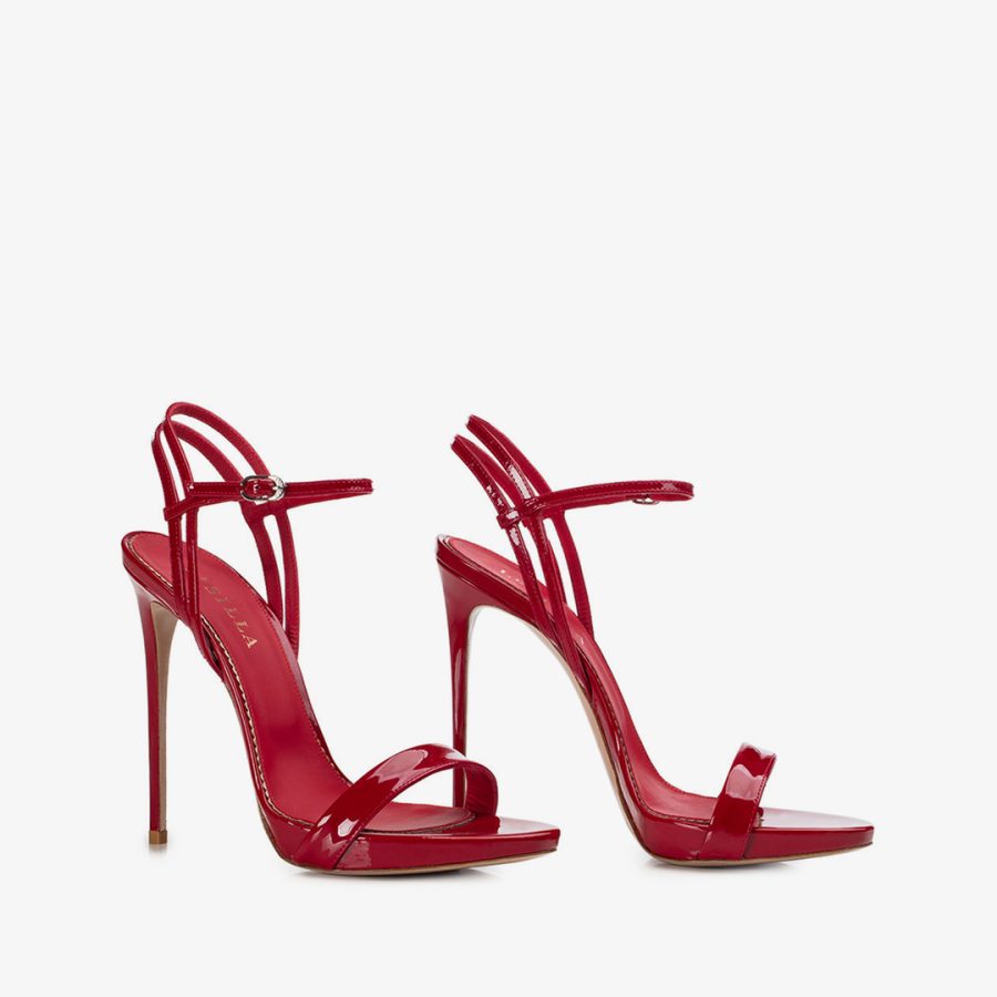 GWEN SANDAL 120 mm-Red patent leather sandal - Image 2