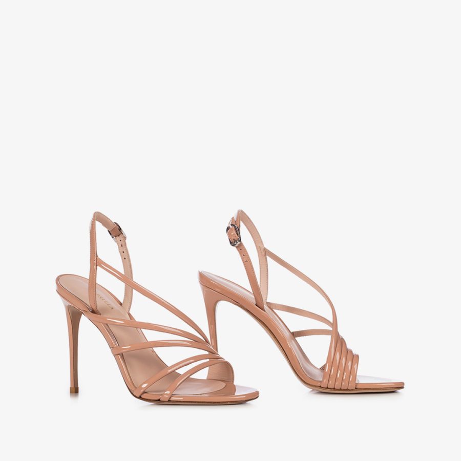 SCARLET SANDAL 105 mm-Phard nude patent leather sandal - Image 2