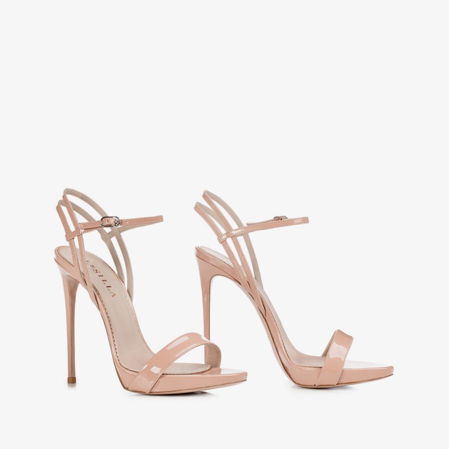 GWEN SANDAL 120 mm-Phard nude patent leather sandal - Image 2