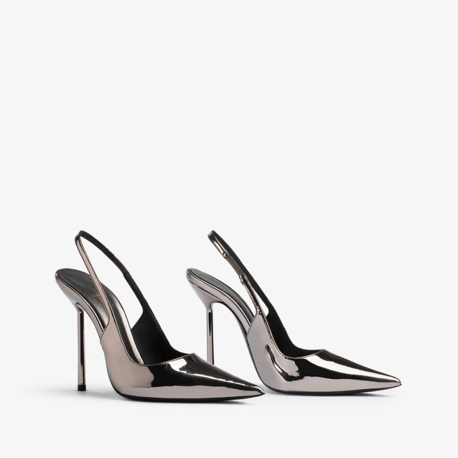 BELLA SLINGBACK 120 mm-Pewter metallic slingback - Image 2