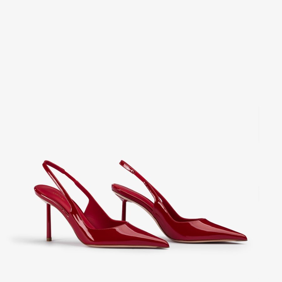 BELLA SLINGBACK 80 mm-Red patent leather slingback - Image 2