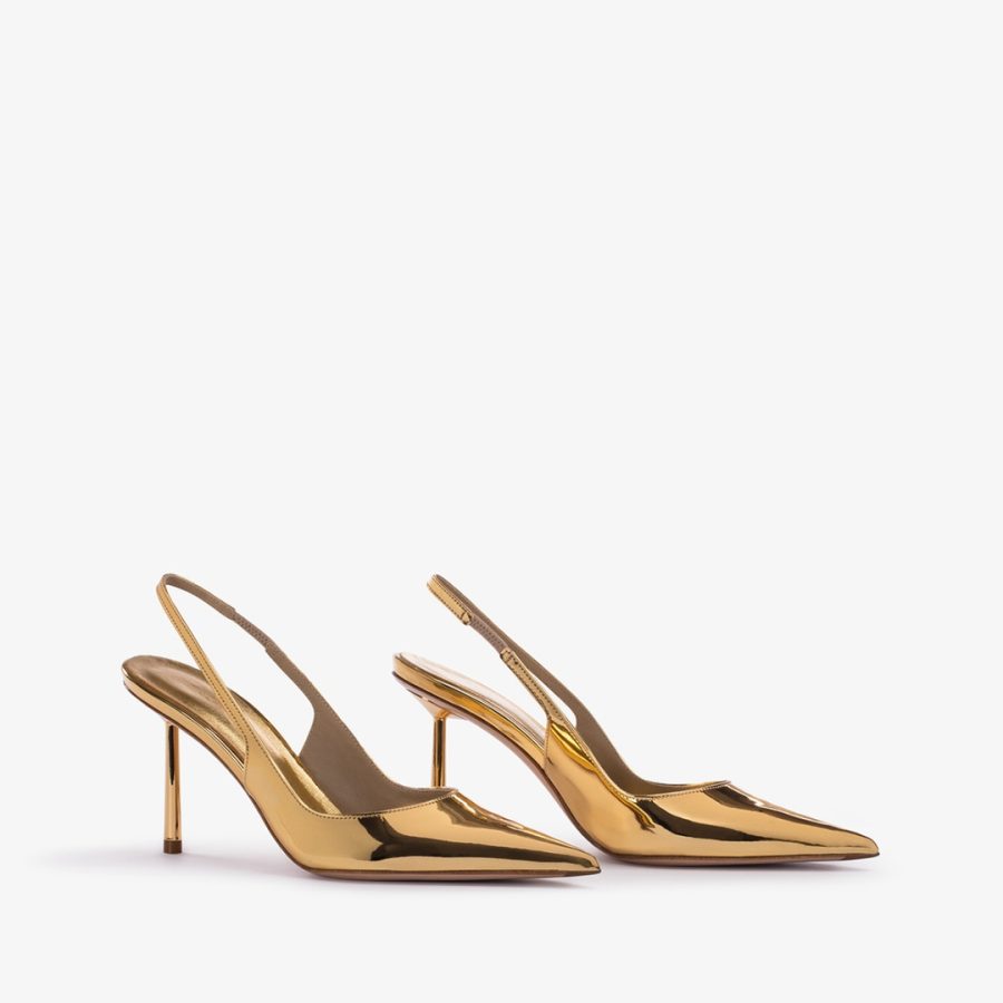 BELLA SLINGBACK 80 mm-Nugget gold metallic slingback - Image 2