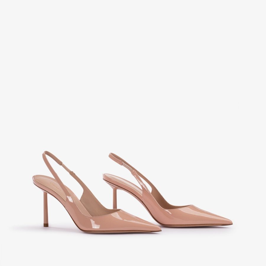 BELLA SLINGBACK 80 mm-Skin nude patent leather slingback - Image 2