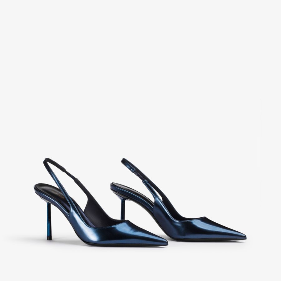 BELLA SLINGBACK 80 mm-Danube blue metallic slingback - Image 2