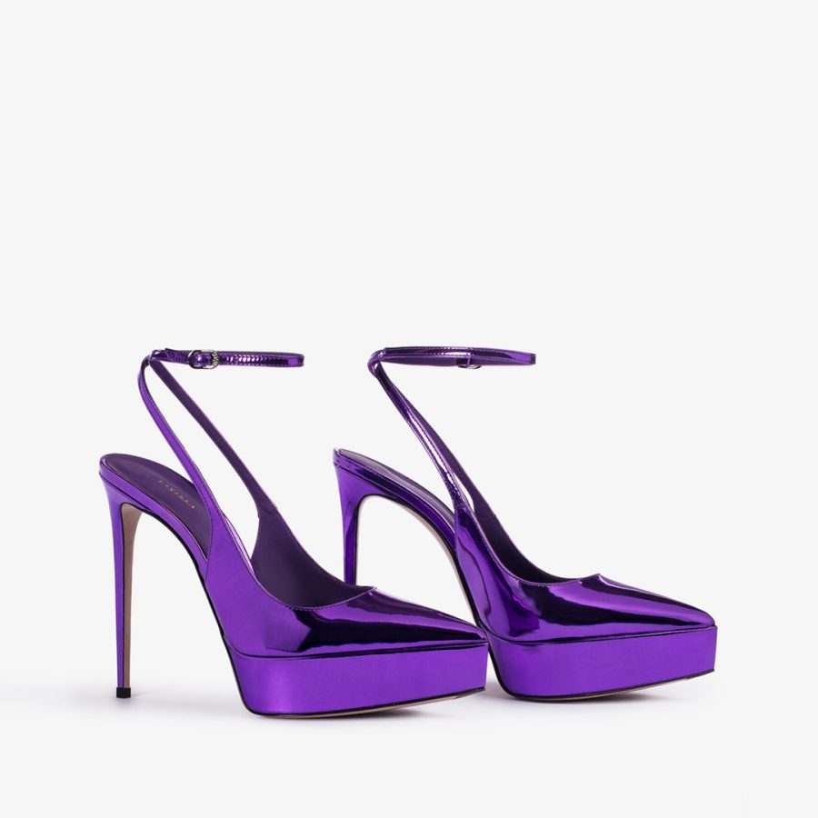 UMA SLINGBACK 140 mm-Kamala purple metallic platform slingback - Image 2