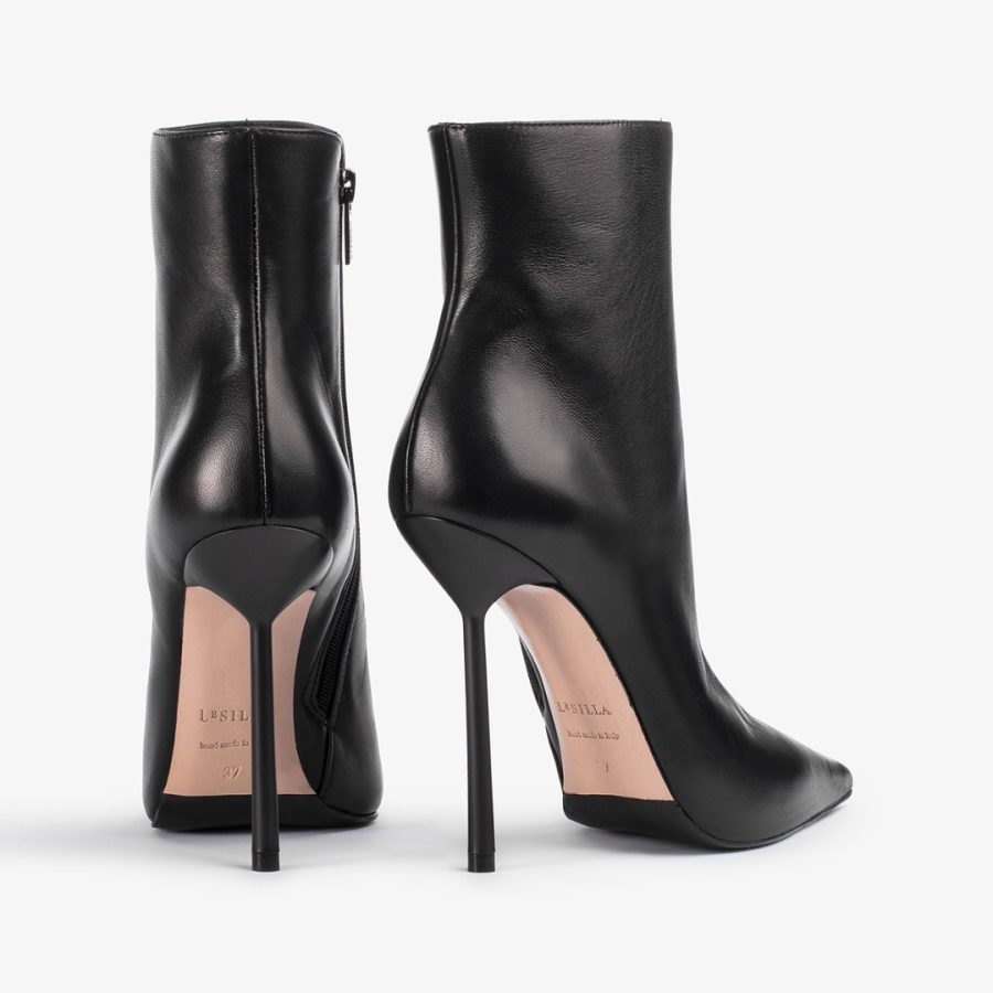 BELLA ANKLE BOOT 120 mm-Black leather ankle boot - Image 3