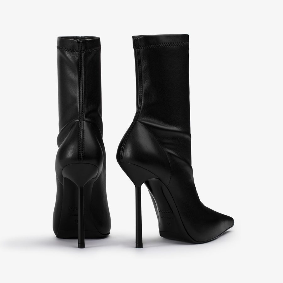 BELLA ANKLE BOOT 120 mm-Black vegan leather ankle boot - Image 3