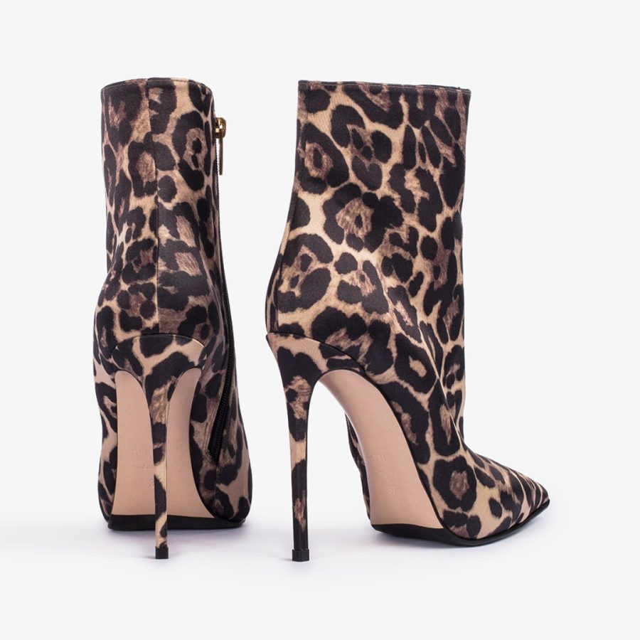 EVA ANKLE BOOT 120 mm-Leopard print satin ankle boot - Image 3