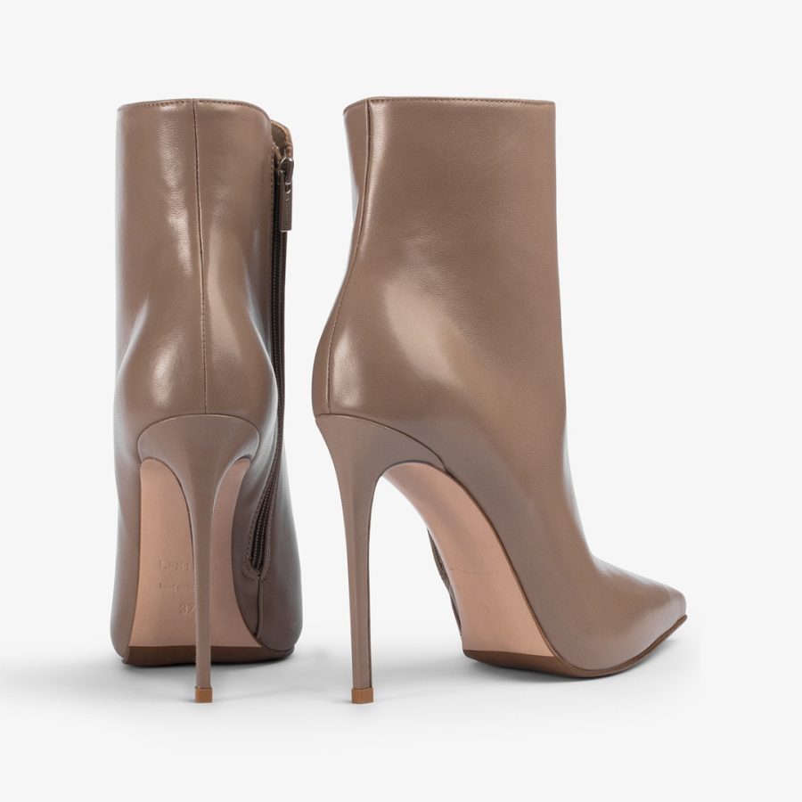 EVA ANKLE BOOT 120 mm-Sesame grey leather ankle boot - Image 3