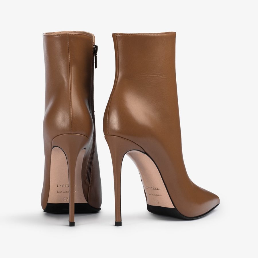 EVA ANKLE BOOT 120 mm-Ginger brown leather ankle boot - Image 3