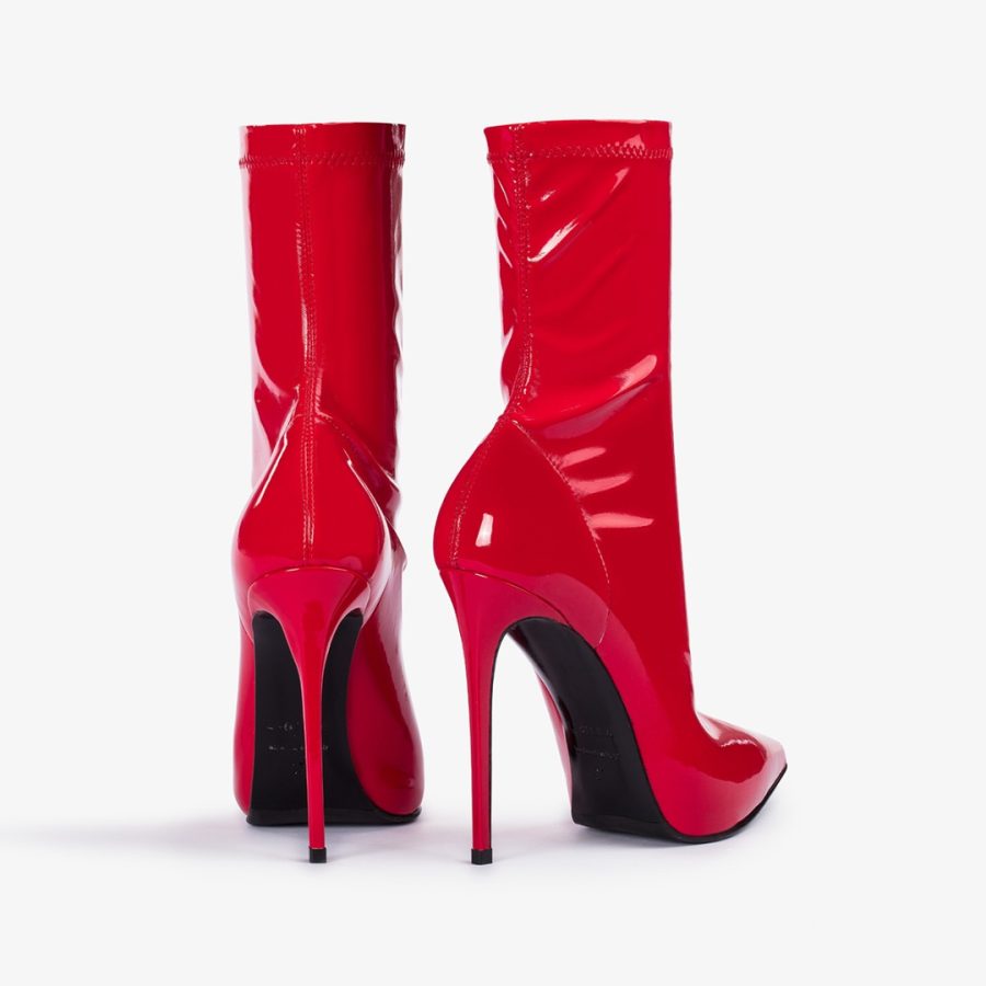 EVA ANKLE BOOT 120 mm-Opium red vinyl ankle boot - Image 3