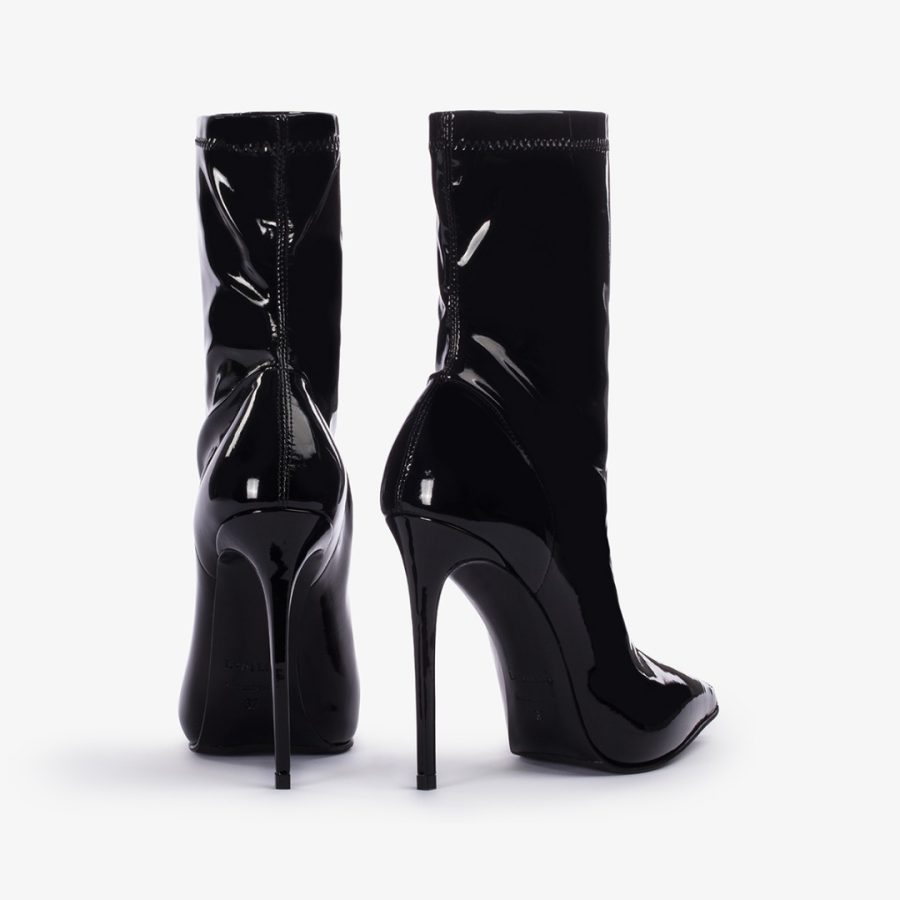 EVA ANKLE BOOT 120 mm-Black vinyl ankle boot - Image 3