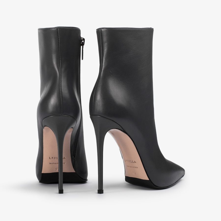 EVA ANKLE BOOT 120 mm-Asphalt grey leather ankle boot - Image 3