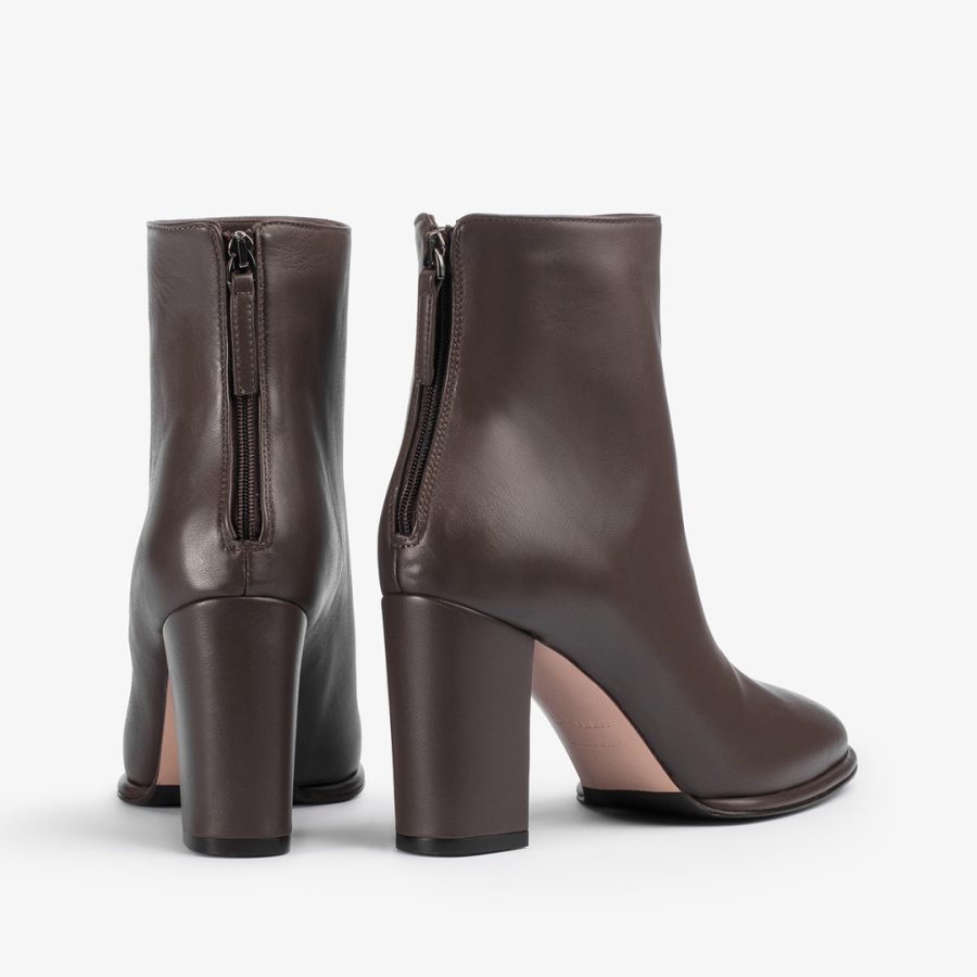 ELSA ANKLE BOOT 80 mm-Ebony brown nappa leather ankle boot - Image 3