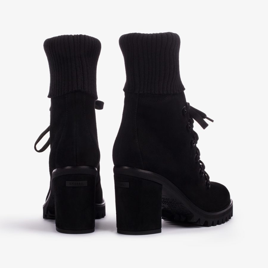 ST. MORITZ ANKLE BOOT 80 mm-Black suede trekking boot - Image 3