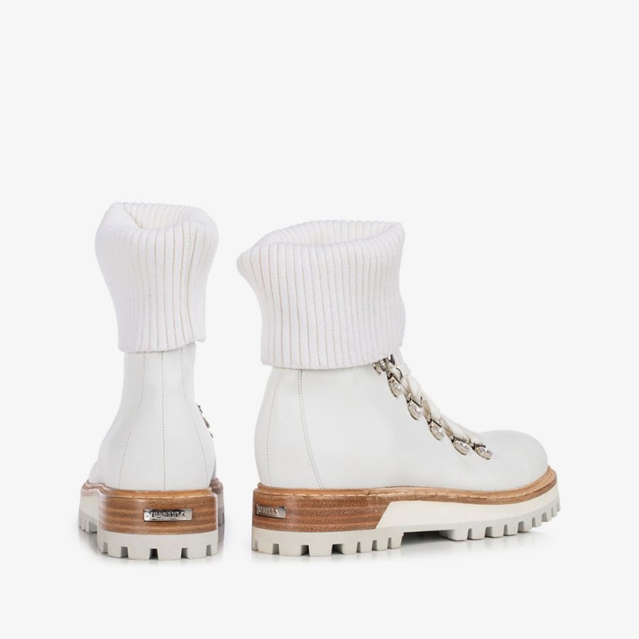 ST. MORITZ TREKKING-White leather trekking ankle boot - Image 3