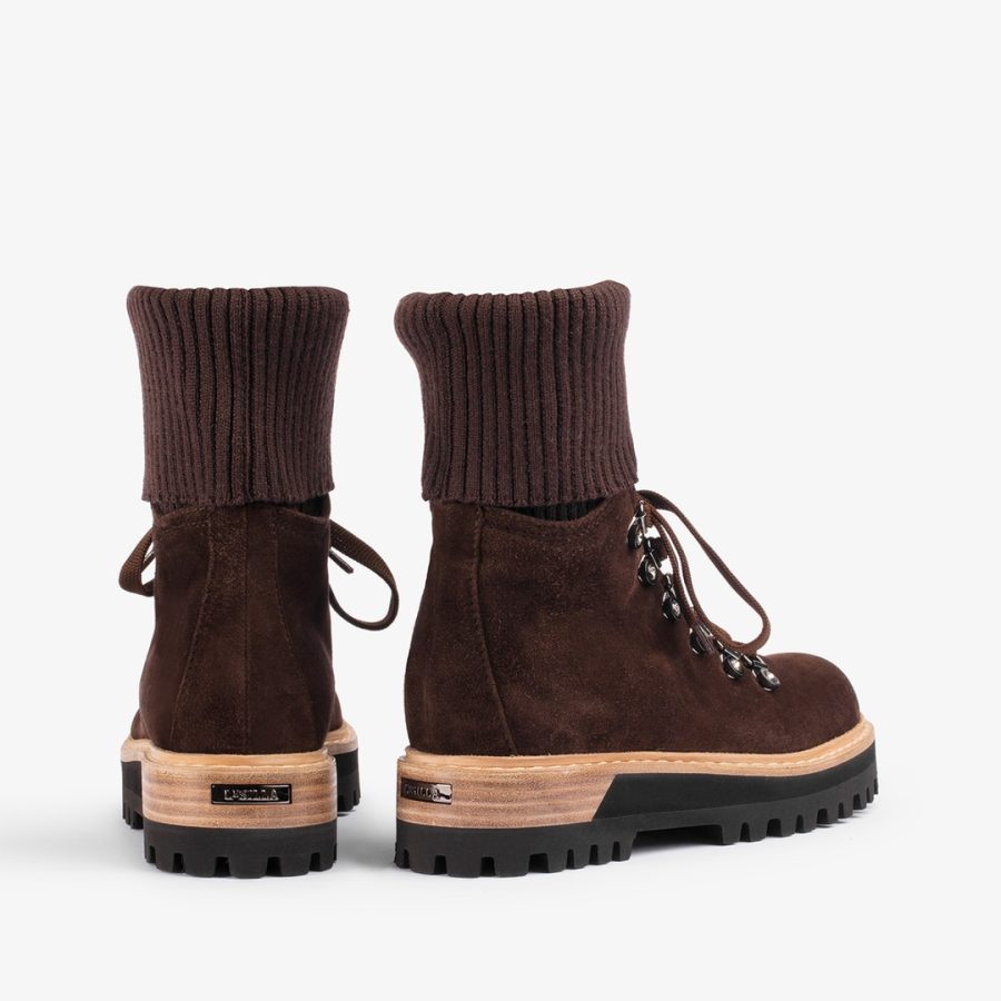 ST. MORITZ TREKKING-Ebony brown suede trekking ankle boot - Image 3