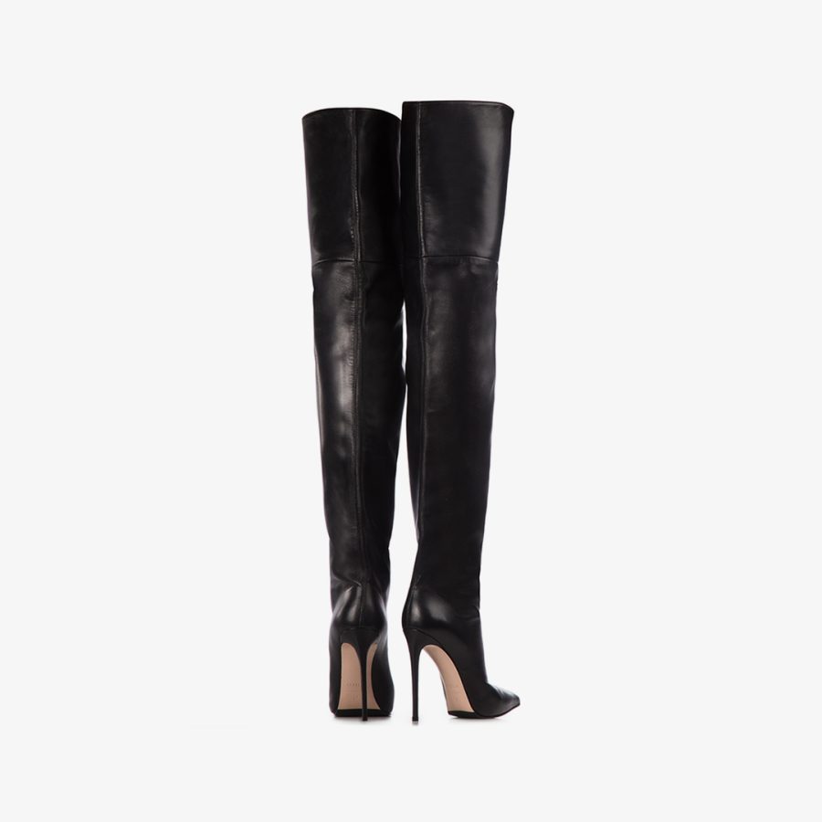 EVA THIGH-HIGH BOOT 120 mm-Black nappa leather oversized over-the-knee boot - Image 3