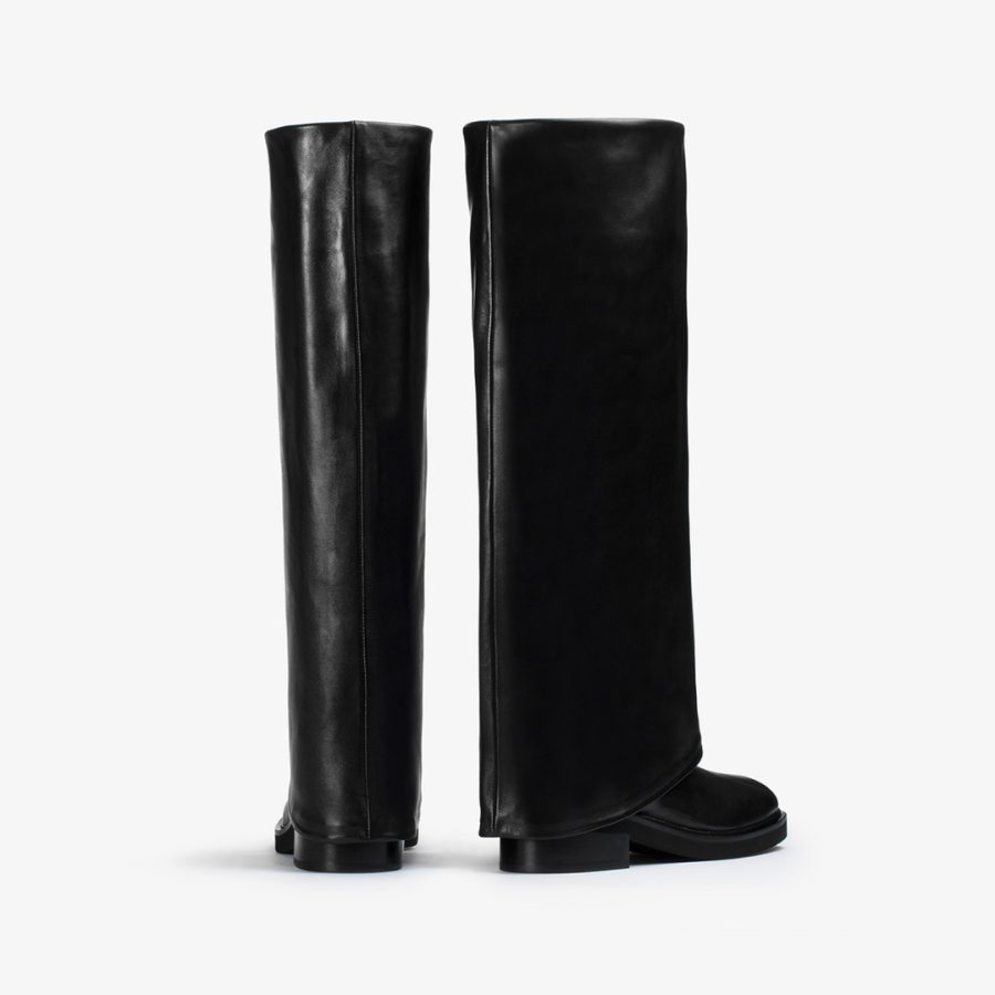 HARLEY BOOT 50 mm-Black nappa leather cuffed boot - Image 3