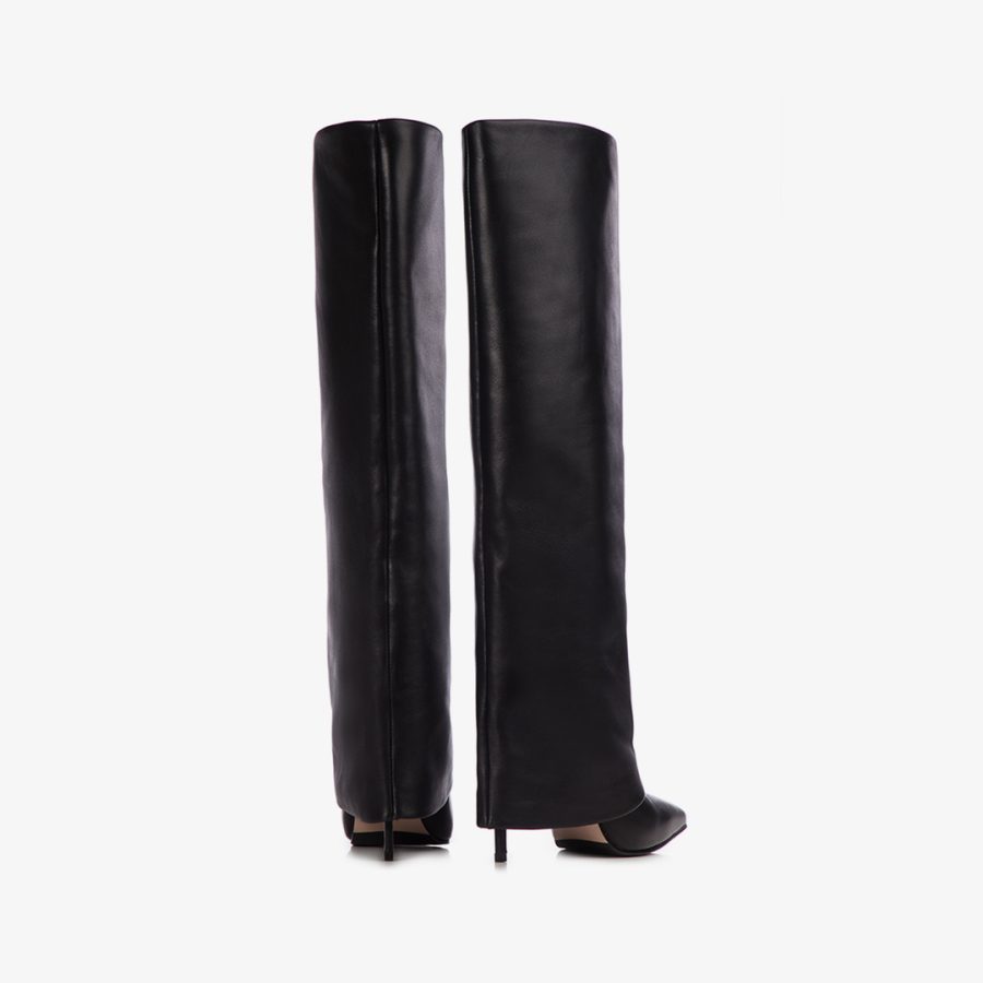 ANDY BOOT 120 mm-Black nappa leather cuffed boot - Image 3