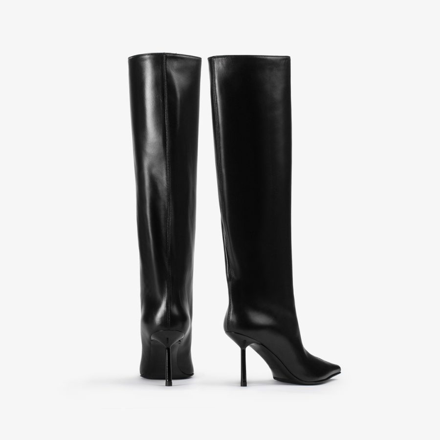 BELLA BOOT 80 mm-Black nappa knee boot - Image 3