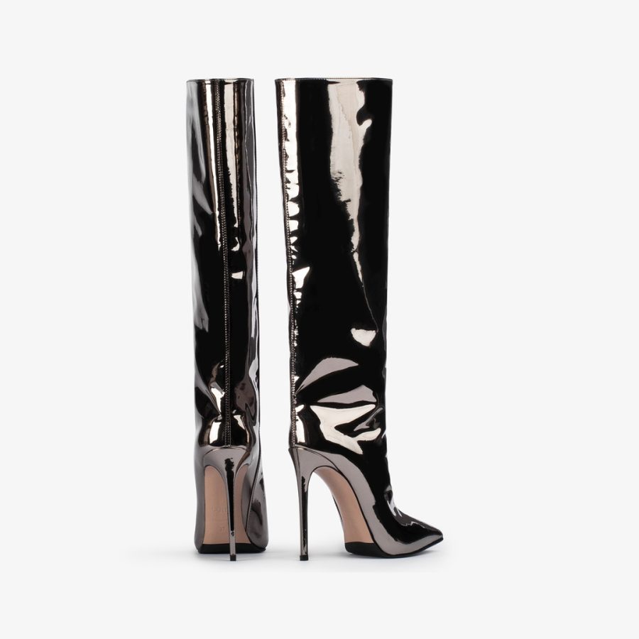 EVA BOOT 120 mm-Pewter metallic knee boot - Image 3