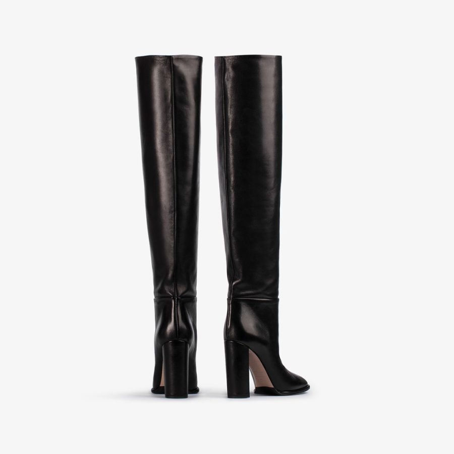 ELSA BOOT 110 mm-Black nappa leather knee boot - Image 3