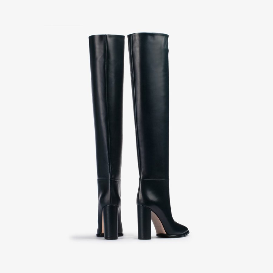 ELSA BOOT 110 mm-Deepness green leather knee boot - Image 3