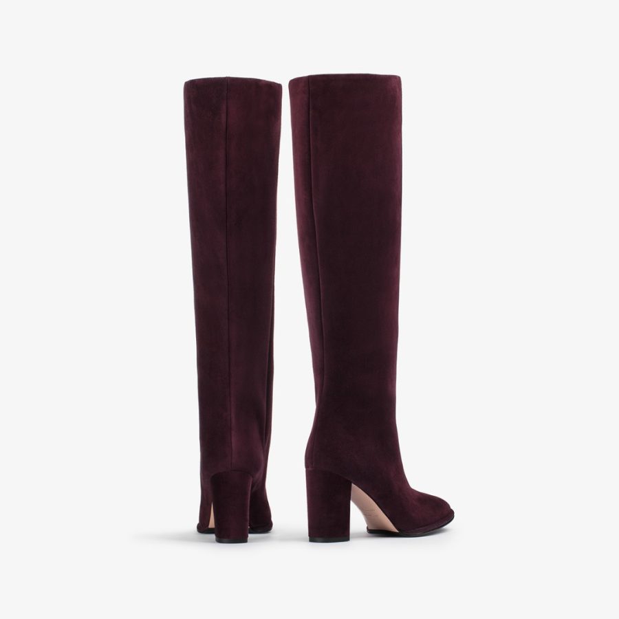 ELSA BOOT 90 mm-Plum purple suede knee boot - Image 3