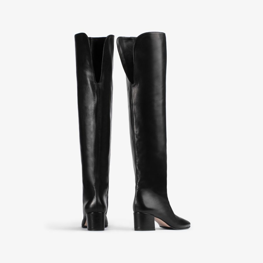 DANIELLE BOOT 50 mm-Black nappa leather over-the-knee boot - Image 3